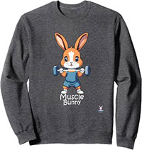 Lapin Musclé - Lapin heureux - Fitness